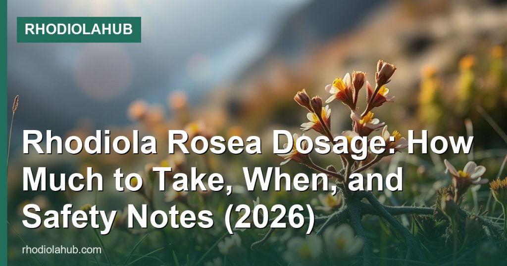 Rhodiola Rosea Dosage: How Much to Take, When, and Safety Notes (2026) - RhodiolaHub